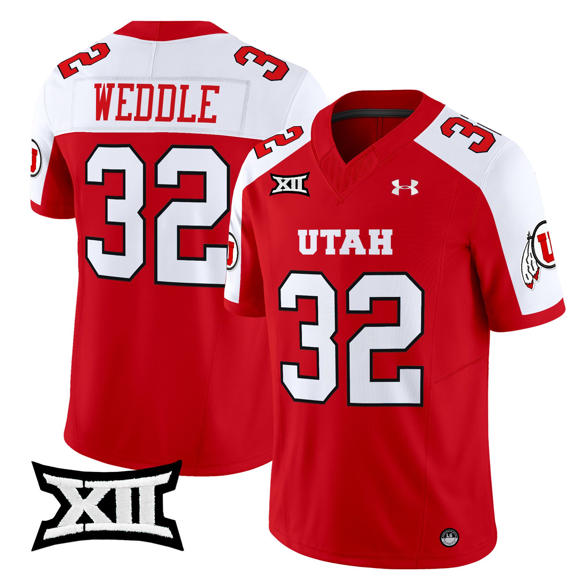 Men Utah Utes #32 Weddle Red 2024 Vapor Limited NCAA Jersey style 1